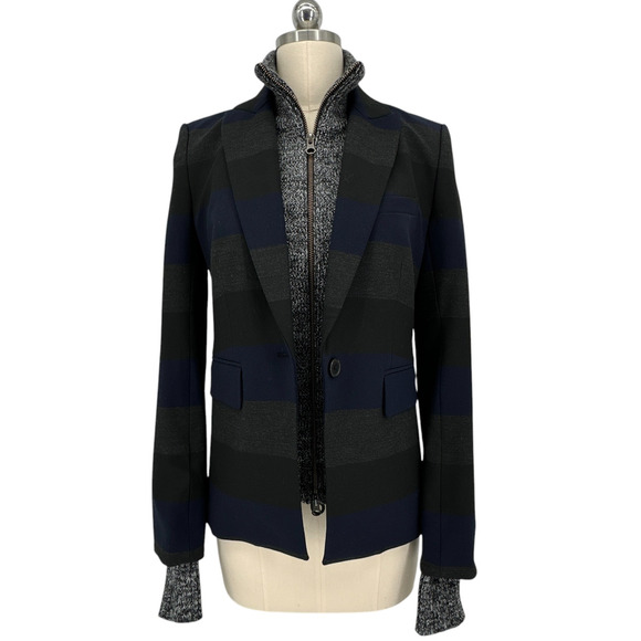 VERONICA BEARD Uptown Black Mélange Wool Dickey & Cuffs - Picture 3 of 8